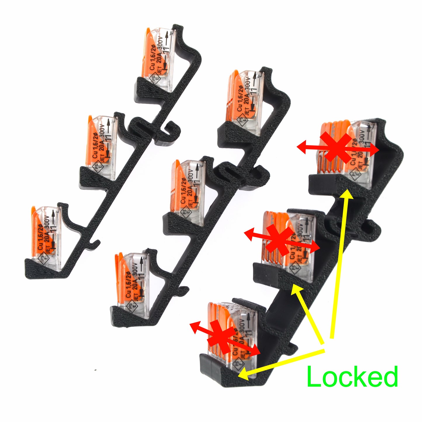 10 Wago 3-Tier 3-Positie DIN-railbeugels
