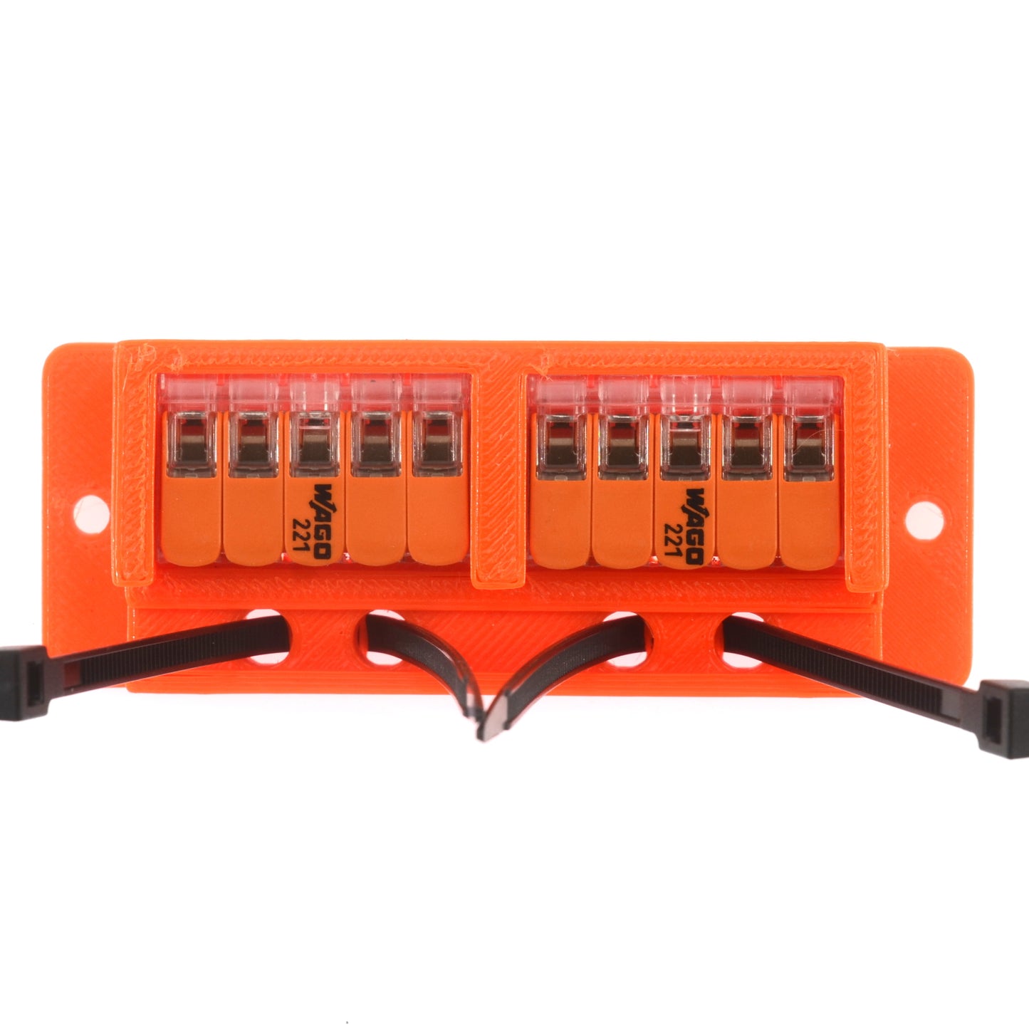 10 Supports Wago 2x5 Positions pour Chemin de câble Orange