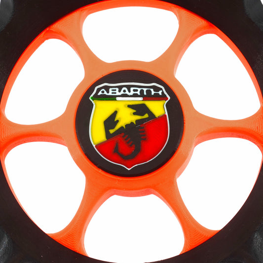 2 Abarth-badges voor aangepaste Husqvarna Automower-wielen met een diameter van 180 mm