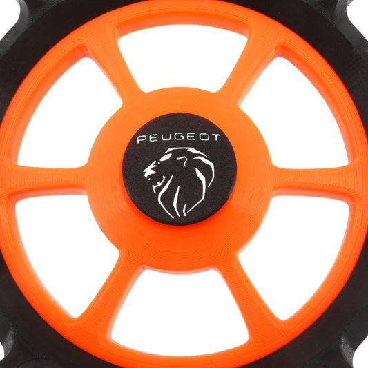 2 Peugeot-badges voor aangepaste Husqvarna Automower-wielen met een diameter van 180 mm